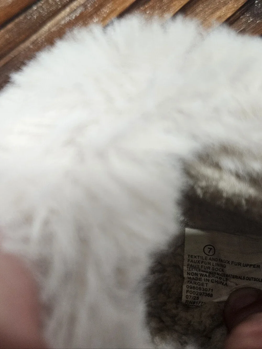 Toddler Faux Fur Slipper Winter Shoes Size 7
